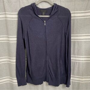 TAHARI / Linen Blend Zip Front Cardigan Jacket Hooded Size L
